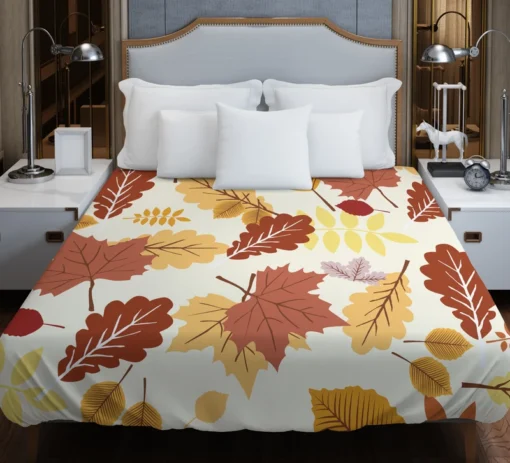 Oak & Maple Leaves Pattern Duvet Cover