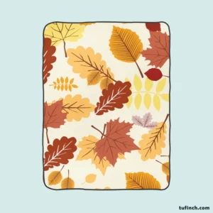 Oak & Maple Leaves Pattern Fleece Blanket 1