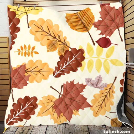 Oak & Maple Leaves Pattern Quilt Blanket