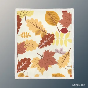 Oak & Maple Leaves Pattern Sherpa Fleece Blanket 1