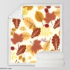 Oak & Maple Leaves Pattern Sherpa Fleece Blanket