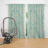 Ocean Blue Floral Damask Curtain