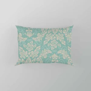 Ocean Blue Floral Damask Pillow Case