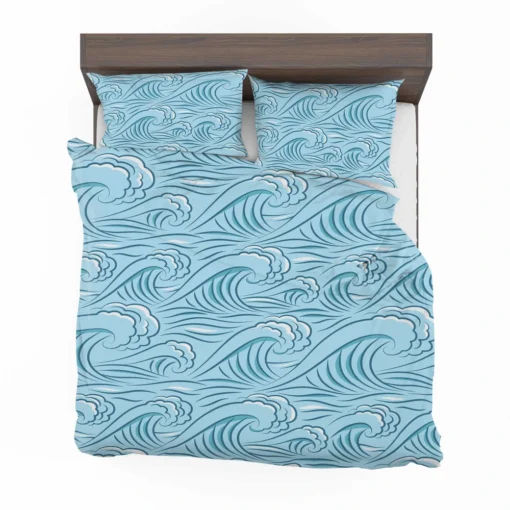 Ocean Curl Waves Bedding Set 2