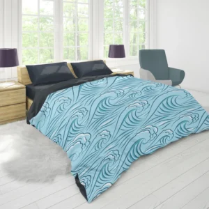 Ocean Curl Waves Duvet Cover 1