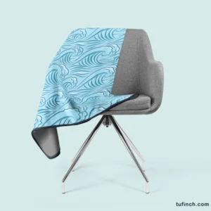 Ocean Curl Waves Fleece Blanket 2