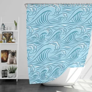 Ocean Curl Waves Shower Curtain