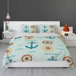 Ocean Navigation Symbols Nautical Bedding Set 1