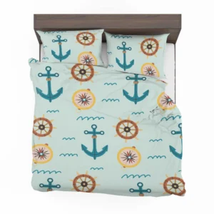 Ocean Navigation Symbols Nautical Bedding Set 2