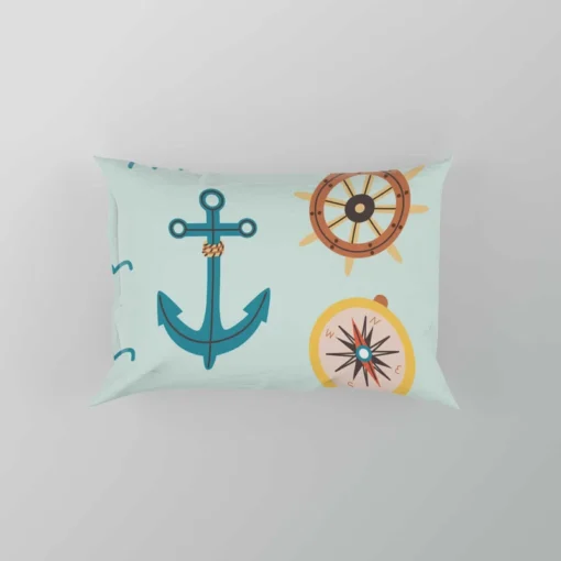 Ocean Navigation Symbols Nautical Pillow Case