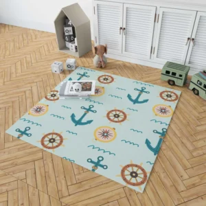 Ocean Navigation Symbols Nautical Rug 1