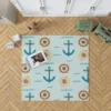 Ocean Navigation Symbols Nautical Rug