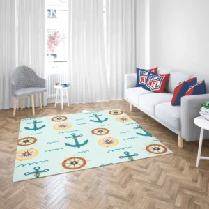 Ocean Navigation Symbols Nautical Rug 2