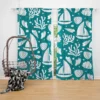 Ocean Treasures Sailboats Corals Shells Curtain