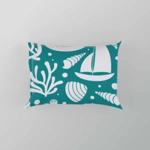 Ocean Treasures Sailboats Corals Shells Pillow Case