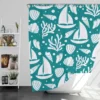 Ocean Treasures Sailboats Corals Shells Shower Curtain