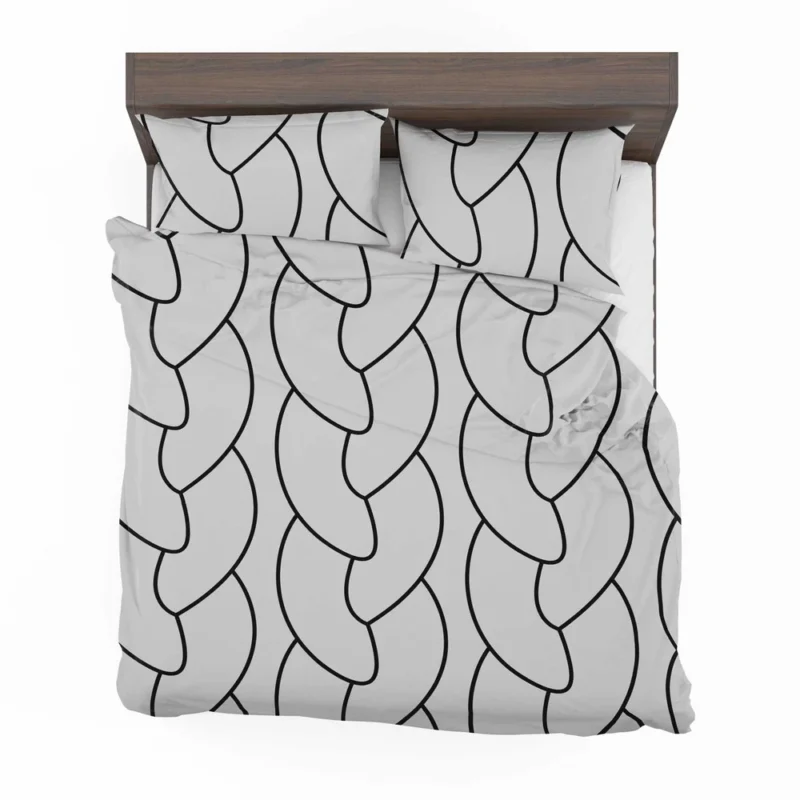 Off Grey Black Braided Rope Minimalist Bedding Set 2