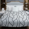 Off Grey Black Braided Rope Minimalist Duvet Cover