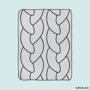 Off Grey Black Braided Rope Minimalist Fleece Blanket 1