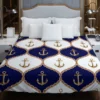 Ogee Pattern Metallic Anchor Duvet Cover