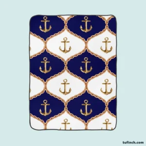 Ogee Pattern Metallic Anchor Fleece Blanket 1