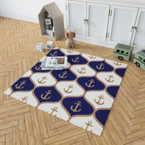 Ogee Pattern Metallic Anchor Rug 1