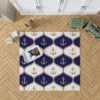 Ogee Pattern Metallic Anchor Rug