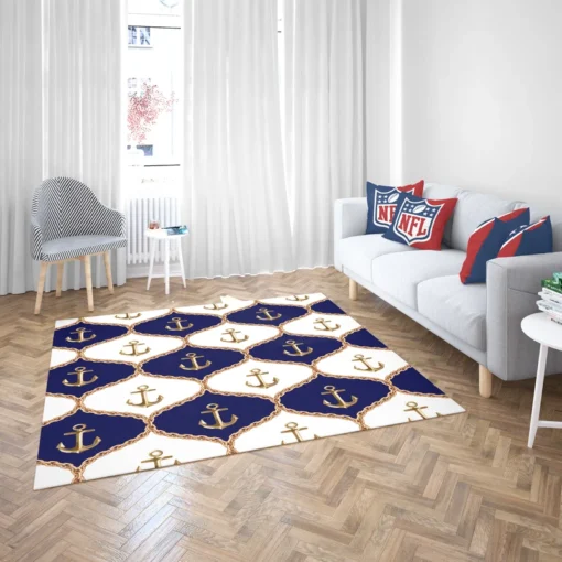 Ogee Pattern Metallic Anchor Rug 2