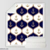 Ogee Pattern Metallic Anchor Sherpa Fleece Blanket