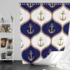 Ogee Pattern Metallic Anchor Shower Curtain