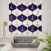 Ogee Pattern Metallic Anchor Wall Tapestry