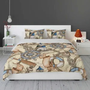 Old Fashioned Nautical Pattern Bedding Set 1