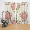 Old Fashioned Rose Flower Texture Curtain