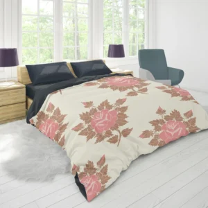 Old Fashioned Rose Flower Texture Duvet Cover 1