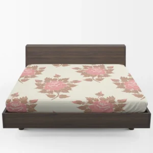 Old Fashioned Rose Flower Texture Fitted Sheet 1