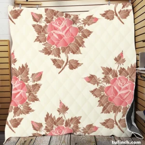 Old Fashioned Rose Flower Texture Quilt Blanket