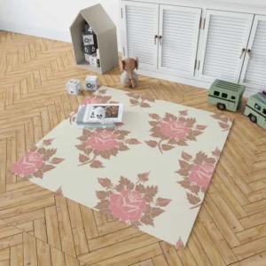 Old Fashioned Rose Flower Texture Rug 1