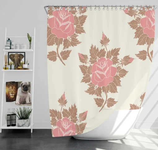 Old Fashioned Rose Flower Texture Shower Curtain