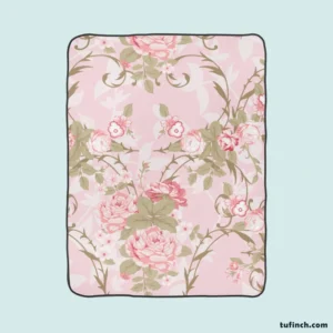 Old French Roses Fleece Blanket 1