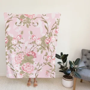 Old French Roses Fleece Blanket