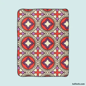 Old Indian Ethnic Fleece Blanket 1