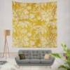 Old Toile Flower Pattern Wall Tapestry