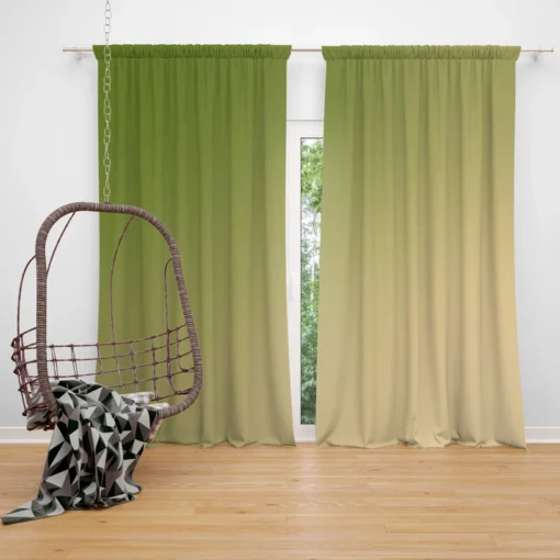 Olive Green Gradient Curtain