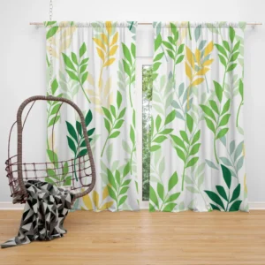 Olive Leaves Pattern Curtain