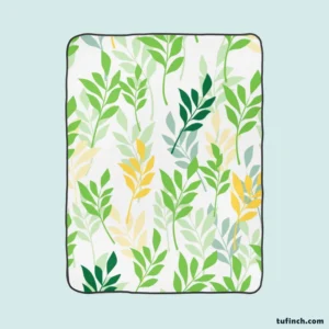 Olive Leaves Pattern Fleece Blanket 1