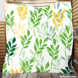 Olive Leaves Pattern Quilt Blanket