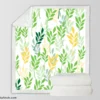 Olive Leaves Pattern Sherpa Fleece Blanket