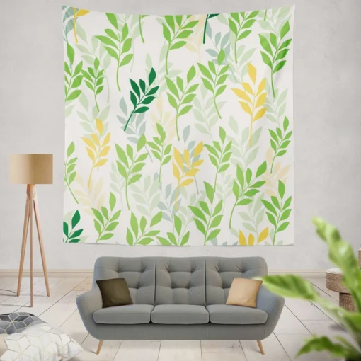 Olive Leaves Pattern Wall Tapestry