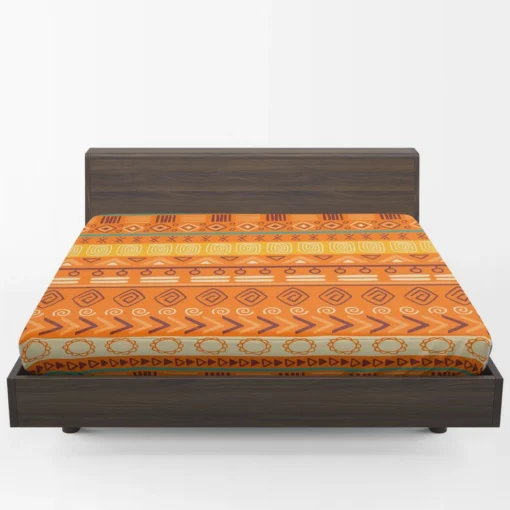 Orange African Tribal Pattern Fitted Sheet 1