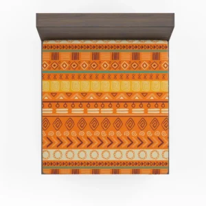 Orange African Tribal Pattern Fitted Sheet